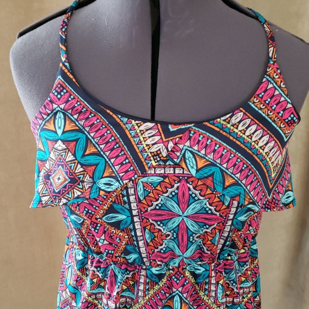 Flirty Racerback Summer Mini Dress - Picture 2 of 6